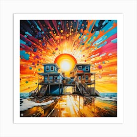 Sunset Retreat By The Sea Art Print