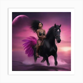 Queen on a horse Art Print