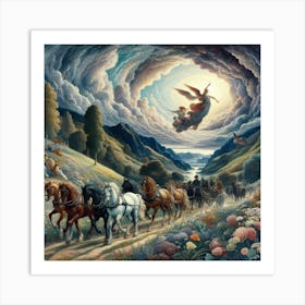 Angels On Horseback Art Print