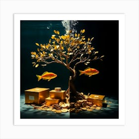 Gold Tree 4 Art Print