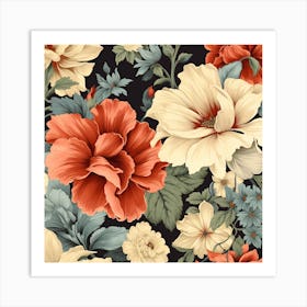 Floral Seamless Pattern Art Print