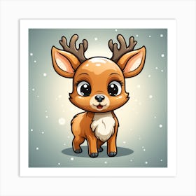 Cartoon Reindeer Art Print