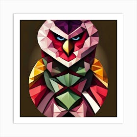 Polygonal Owl 3 Art Print