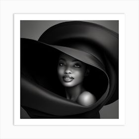 Black Woman In A Hat Art Print