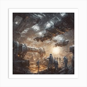 732945 A Space Station, With Spaceships Coming And Going, Xl 1024 V1 0 Art Print