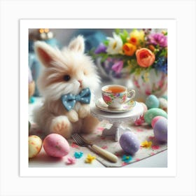 Easter bunny's tea party Art Print