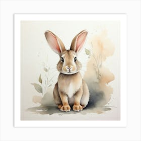 Watercolor Bunny 2 Art Print