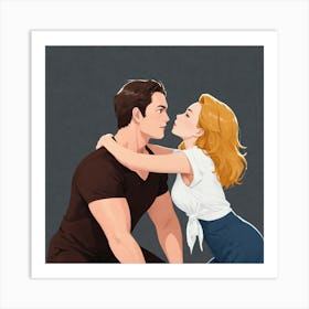 Kissing Couple 17 Art Print