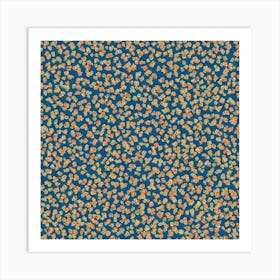 Blue And Orange Polka Dots Art Print