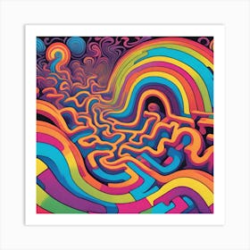 Rainbow Maze Art Print