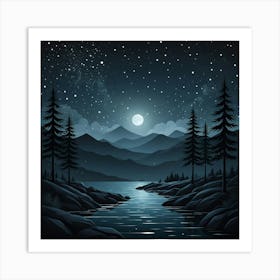 Night Landscape 10 Art Print