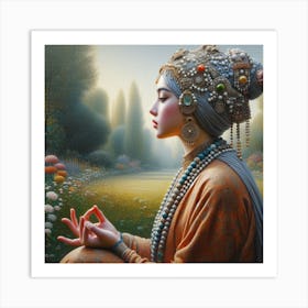 Meditating Woman 7 Art Print