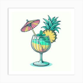 Tropical cocktail 4 Art Print