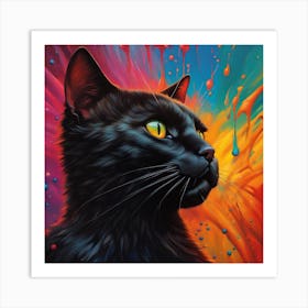 Black Cat so magical Art Print