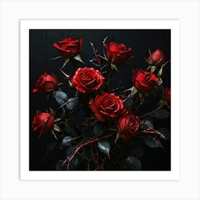 Dark Roses Art Print