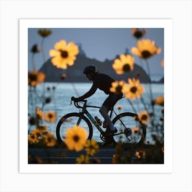 Sunset Bike Ride Art Print