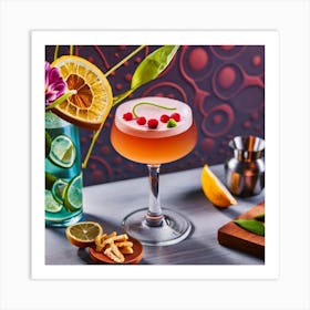 Cocktail On A Table Art Print