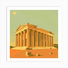 A Temple Of Olympian Zeus In Athens Minimal Illu 1720009190 4 Art Print