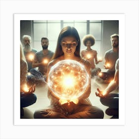 Meditating Group Of People Art Print