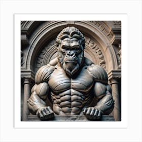 Gorilla Statue Art Print