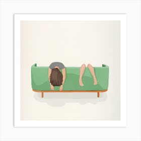 Woman Sleeping On Couch Art Print