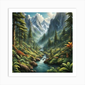 River In The Mountains 1 Art Print