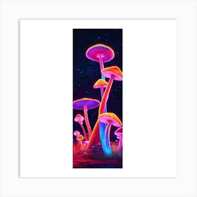 Mushrooms In The Night Sky Art Print