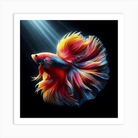 Red Siamese Fighting Fish Art Print