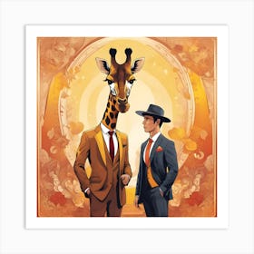 Conversation_giraffe_me Art Print