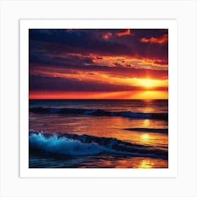 Sunset Over The Ocean 114 Art Print