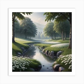 Stream In The Woods 13 Art Print