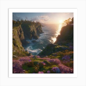 Sunset On The Cliffs Art Print