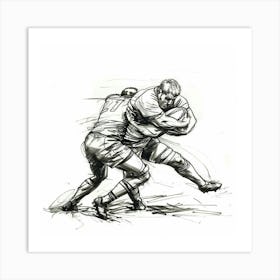 Rugby Players In Action 2 Art Print