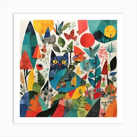 Cat In The Forest Art Print