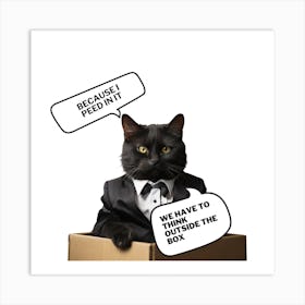 Cat In A Suit Art Print