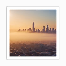 Sunrise Over Skyline Art Print