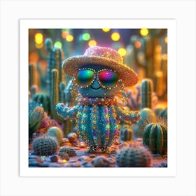 Cactus With Sunglasses 1 Art Print