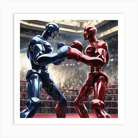 Man Cave collection: Robots Fighting In The Ring Art Print