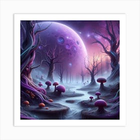 Purple moon 3 Art Print