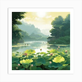 Lotus Pond 2 Art Print