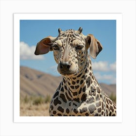 Part Dog Part Giraffe Hybrid Art Art Print