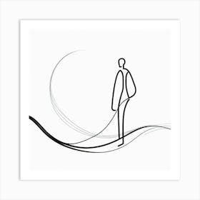 Man Walking On A Wave Art Print