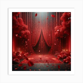 Red Roses On The Stage Art Print