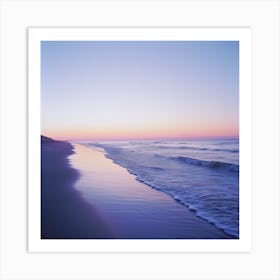 Soft Beach Waves at Sunset Art Print