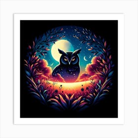 Owl In The Night Art Print