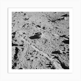 Two Moon Exploring Crew Men Of The Apollo 14 Lunar Landing Mission, Photographed And Collected The Large Rock Pictured Just Above The Exact Center Of This Picture Art Print