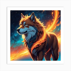 Fire Wolf Art Print