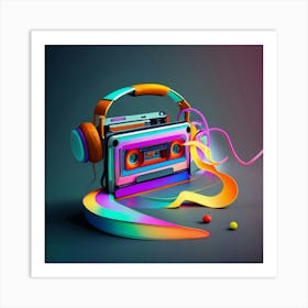 Retro Music Cassette Art Print