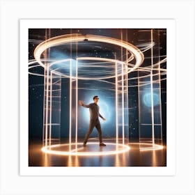 Futuristic Man In Space 9 Art Print