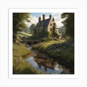 House By The Stream Art Print